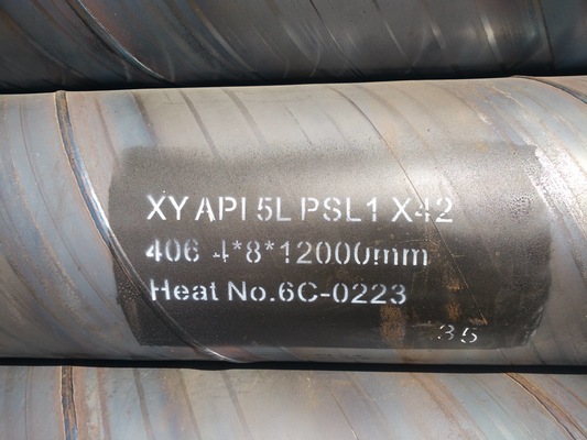 le tube en métal de rond de 600mm Q235A sifflent le tuyau d'acier au carbone 15m en spirale sans couture pour la canalisation